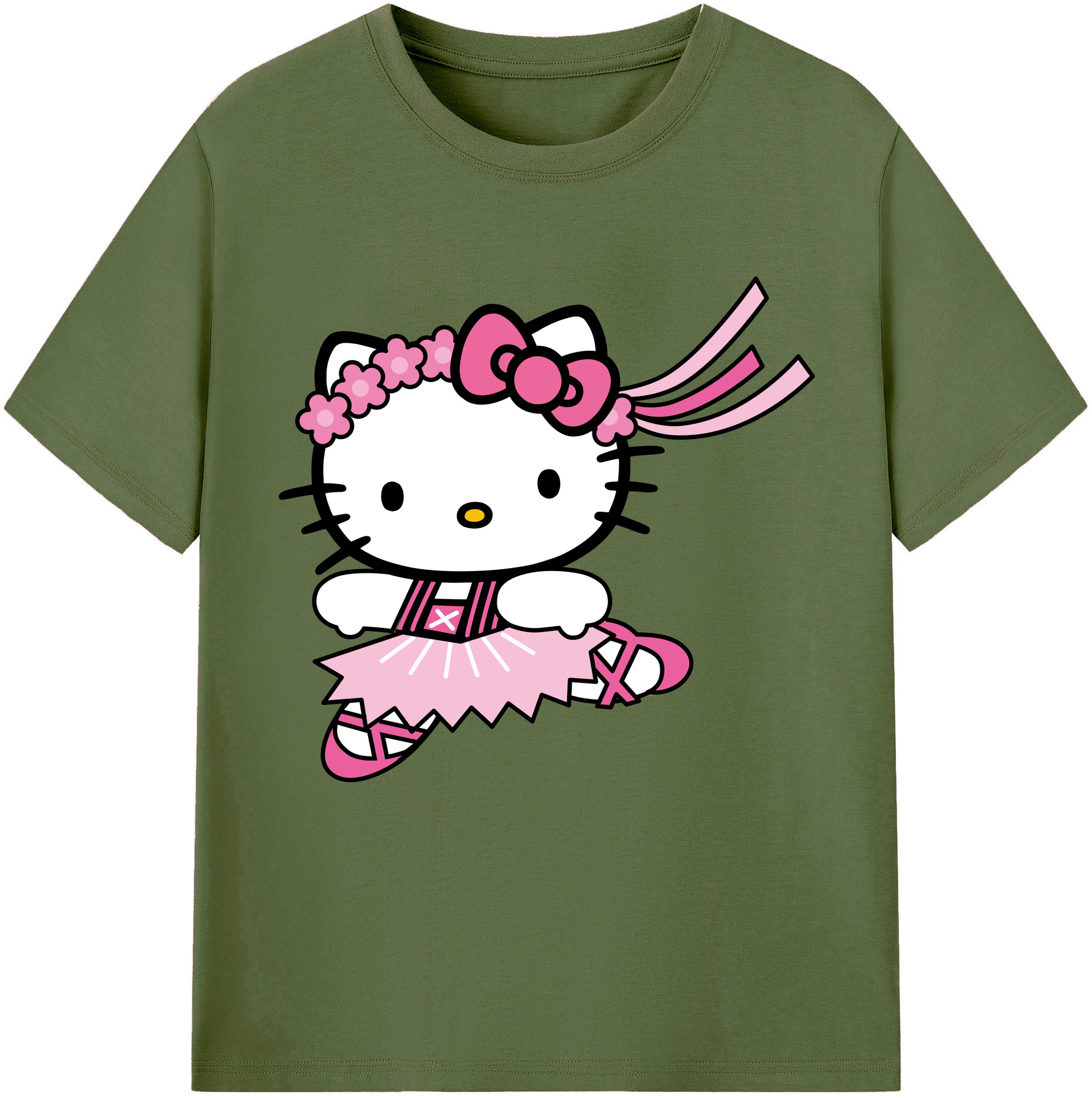 （画像用） Hello Kitty ハローキティ 綿100％半袖Tシャツ（フロントプリント）